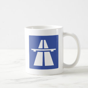 Autobahnschild Kaffeetasse