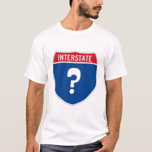 Autobahnschild mit einem Fragezeichen. Wieder verl T-Shirt