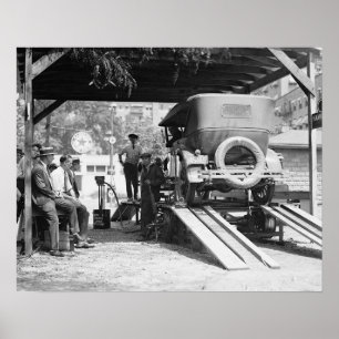 Autobetriebsstation, 1924. Vintage-Foto Poster