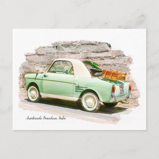 Autobianchi Bianchina | Minicar aus Italien Postkarte (Vorderseite)
