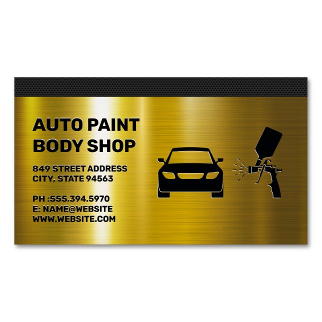 Autobody Paint Shop Magnetische Visitenkarte (Vorderseite)