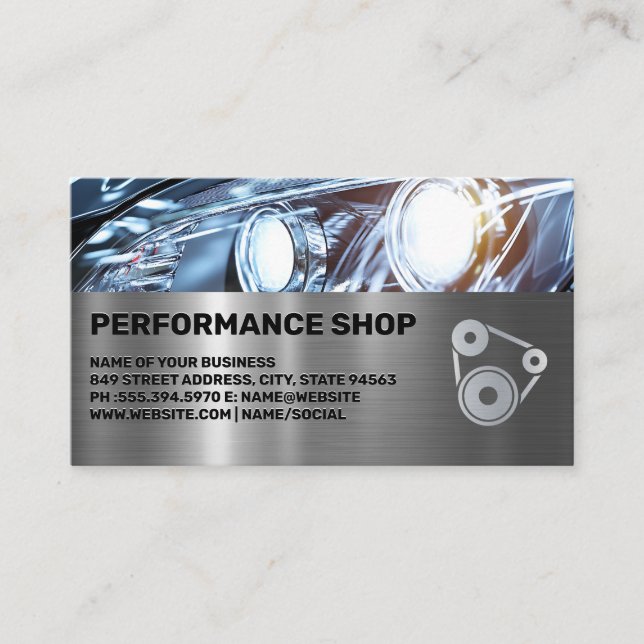 Autobody | Performance Shop | Headlights Visitenkarte (Vorderseite)