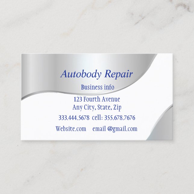 Autobody Repair Shiny Metal Background Visitenkarte (Vorderseite)