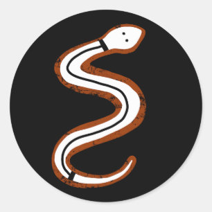 autochthoner Kunst-Petroglyph-Symbol Runder Aufkleber