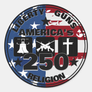 Autocollant 250 tours Liberté Armes Religion