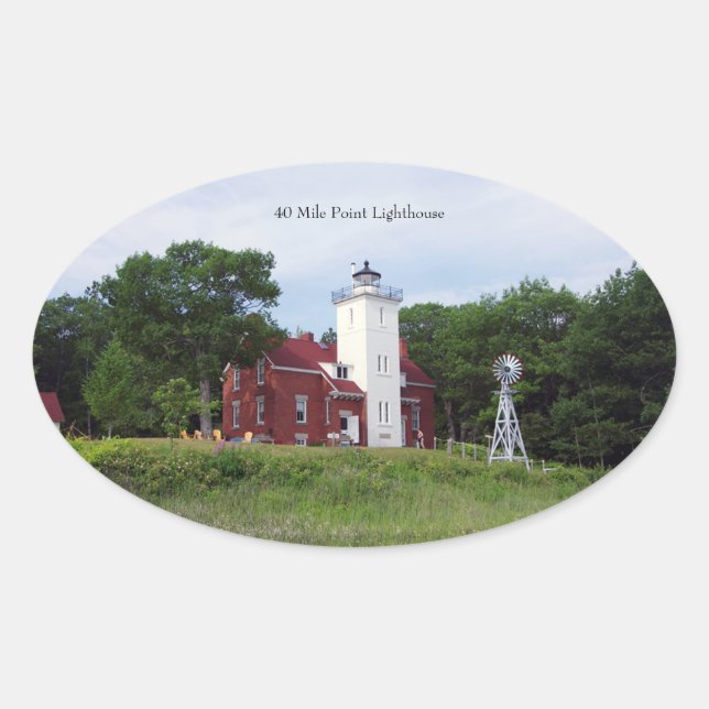 Autocollant 40 Mile Point Lighthouse (Devant)