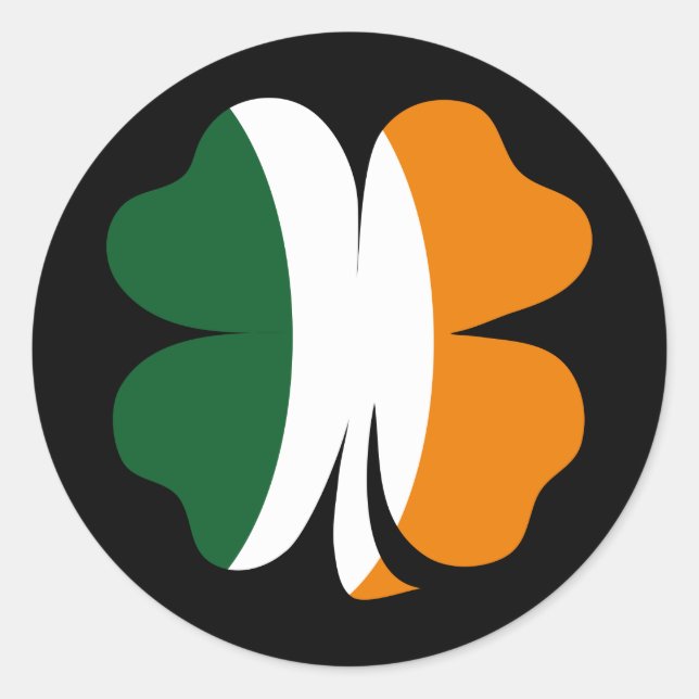 Autocollant 4 feuilles de trèfle irlandais (Devant)