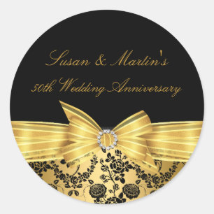 Autocollant 50e anniversaire de mariage Arc d'Or