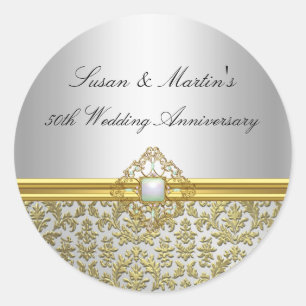 Autocollant 50e anniversaire de mariage en Damas d