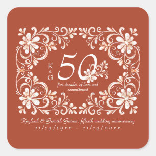 Autocollant 50e anniversaire de mariage Sunset Rus