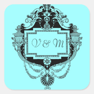 Autocollant à cadre Art nouveau personnalisable