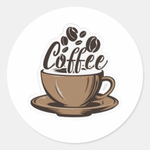 autocollant à café à un mot