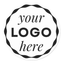 Autocollant à cercle festonné avec logo personnali