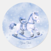 Autocollant à Cheval Bleu