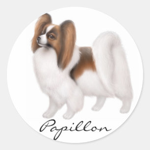 Autocollant à chien Papillon