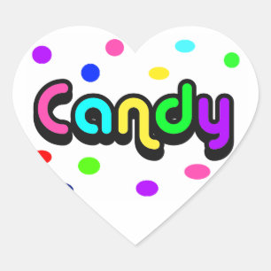 Autocollant à coeur de bonbons