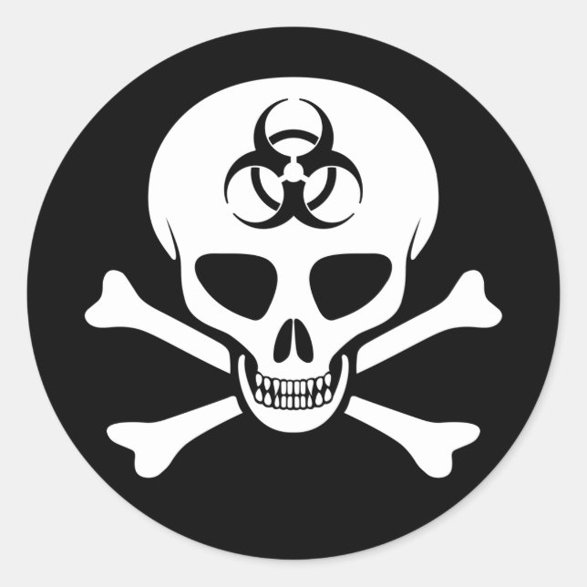 Autocollant à crâne et à os croisés bioaléatoires (Devant)