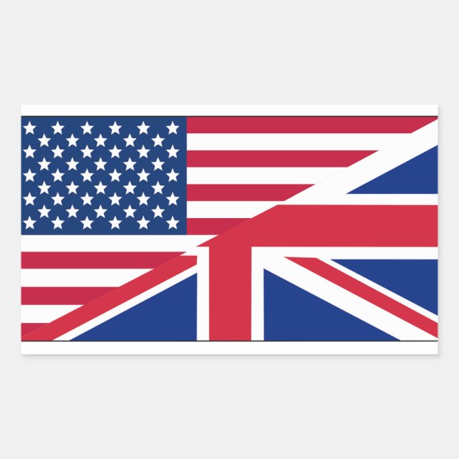Autocollant à drapeau américain et britannique à d (Devant)