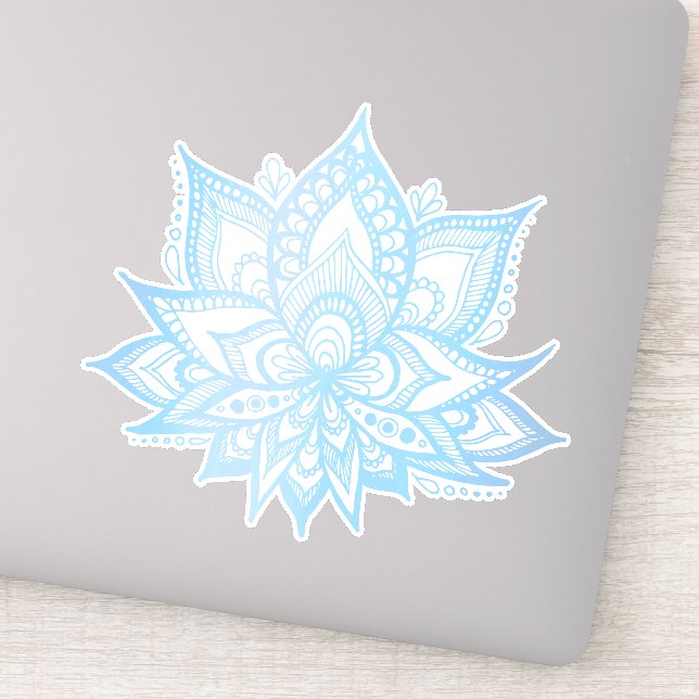 Autocollant à fleurs Boho Blue Lotus (Détail)