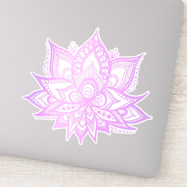 Autocollant à fleurs de lotus violet Boho (Détail)