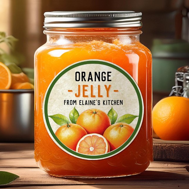 Autocollant à la gelée orange maison - style vinta (Créateur téléchargé)