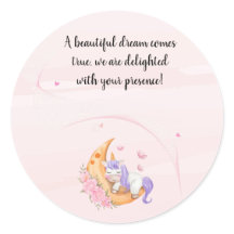 autocollant à licorne Merci