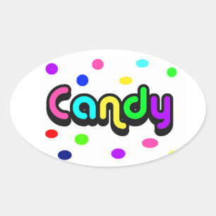 Autocollant à l'ovale-bonbon
