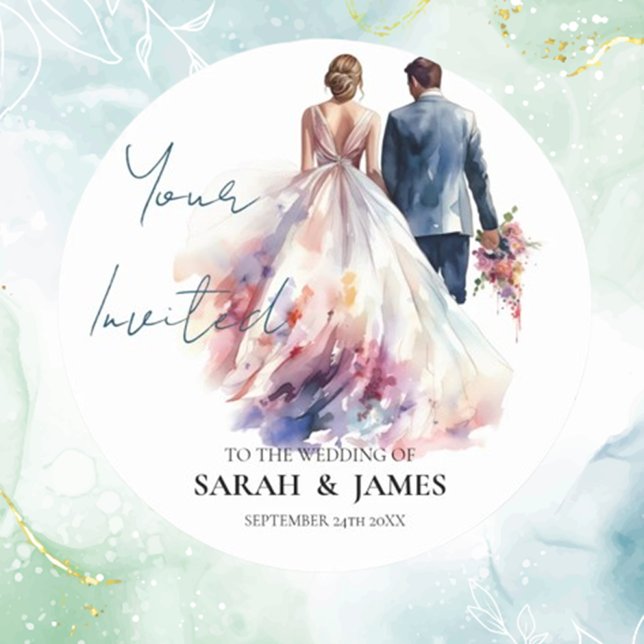 Autocollant à Mariage à fleurs Rose rustique (Add a heartfelt touch to your special day with our Rustic Rose floral wedding sticker )