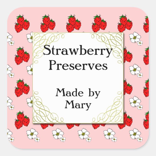 Autocollant à Motif à fraise Retro personnalisé (Devant)