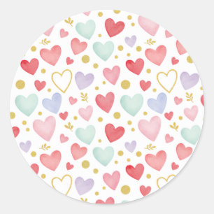 Autocollant à motif d'amour et de poussière d'or a