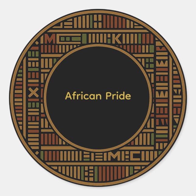 Autocollant à motif Kente or africain (Devant)
