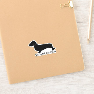 autocollant à poils durs de silhouette dachshund