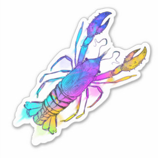 Autocollant à poisson arc-en-ciel