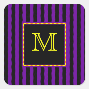 Autocollant à rayures de monogramme sur mesure