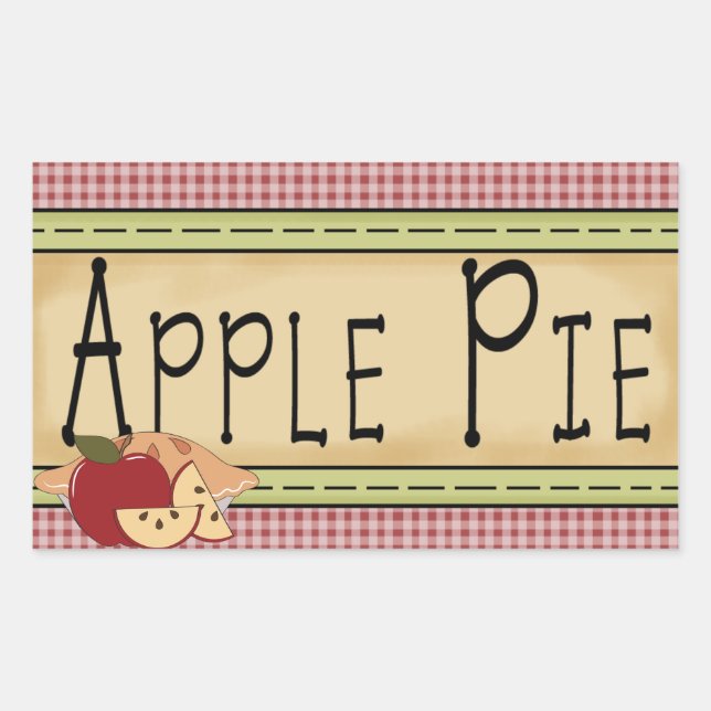 Autocollant à tarte aux pommes maison (Devant)