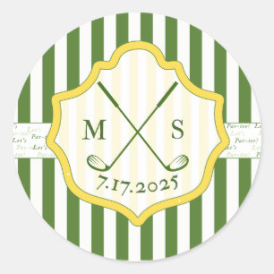 Autocollant à thème golf Crest personnalisé 