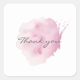 Autocollant à trait de pinceau à l'aquarelle rose
