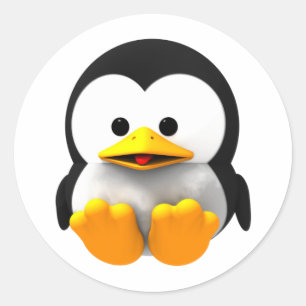 Autocollant à trois dimensions de pingouin de Tux