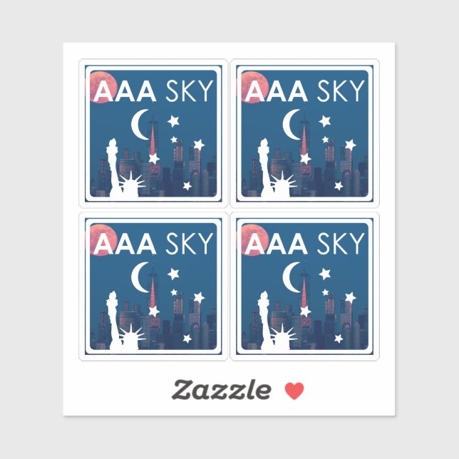 Autocollant AAA SKY 4-up (Feuille)