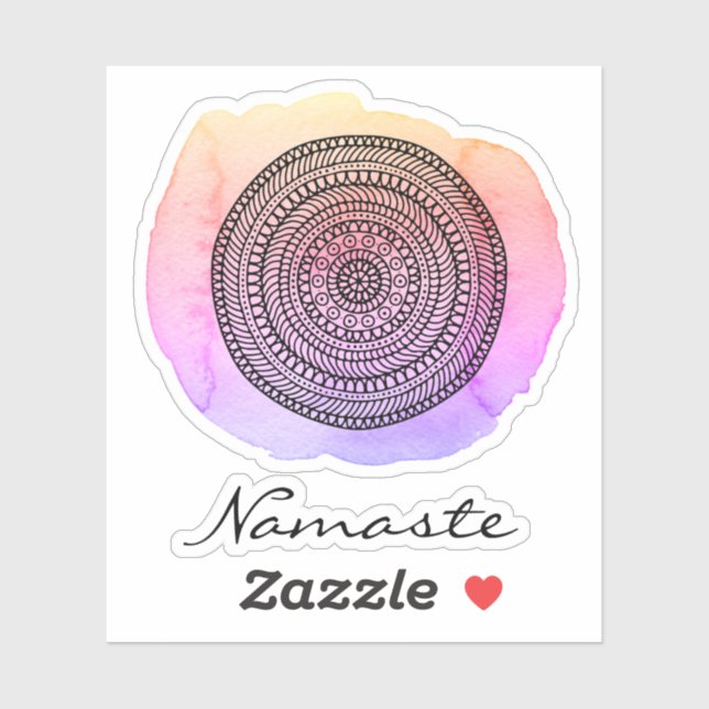 *~* Autocollant Abstrait d'aquarelle Mandala NAMAS (Feuille)