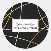 Autocollant Abstrait de lignes or