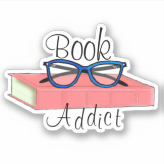 Autocollant Accro aux Livres 3x3