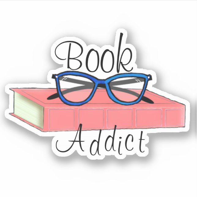 Autocollant Accro aux Livres 3x3 (Devant)