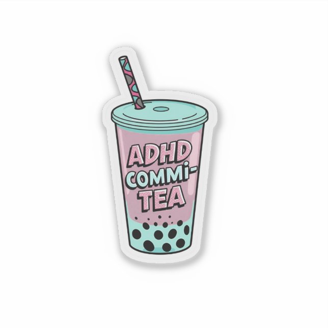 Autocollant ADHD Commi-tea (Devant)