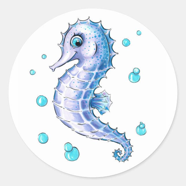 Autocollant adorable Baby Seahorse (Devant)