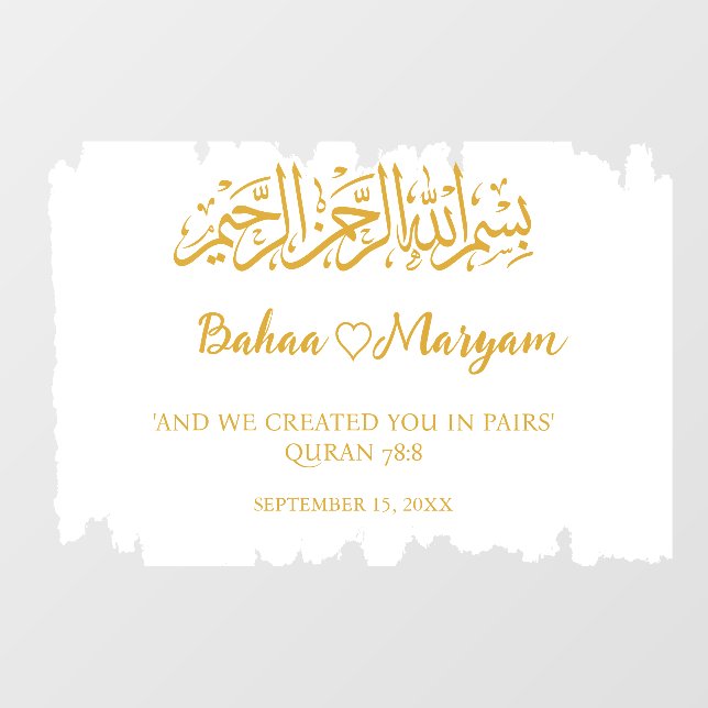 Autocollant Affiche de bienvenue Mariage blanc mod (Feuille)