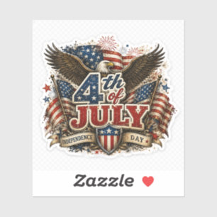 Autocollant Aigle Patriotique du 4 juillet Drapeau