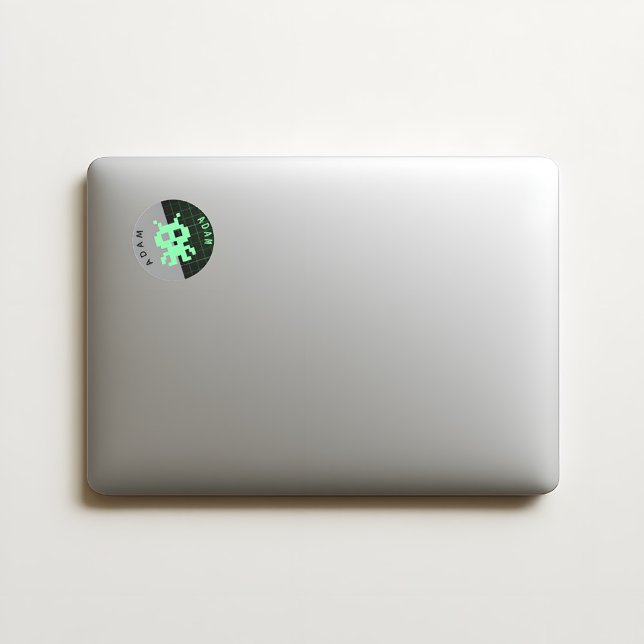 Autocollant Alien rétro - Nom personnalisé (Créateur téléchargé)