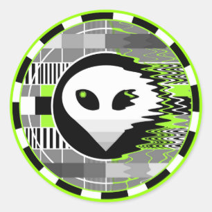 Autocollant Alien TV Round