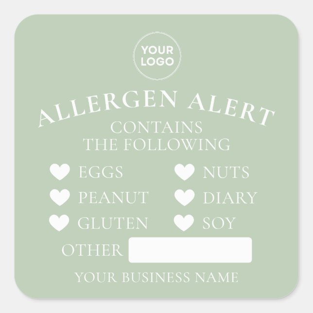 Autocollant alimentaire pour alerte d'allergie ver (Devant)